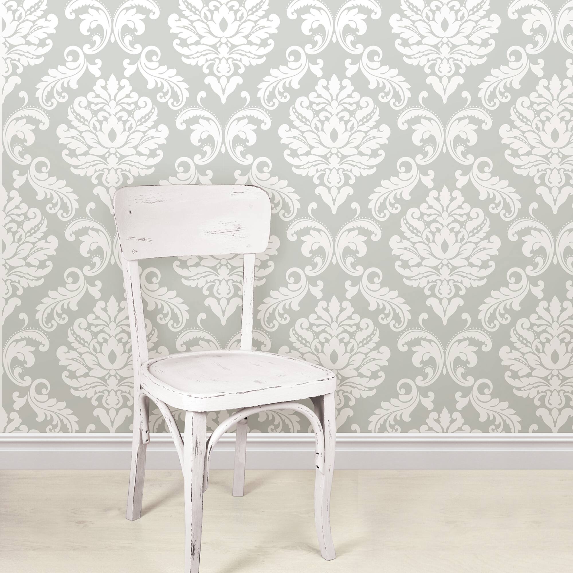 NuWallpaper Ariel Gray Peel & Stick Wallpaper